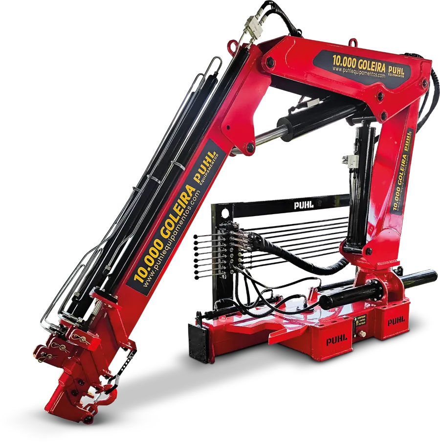 Guindaste veicular articulado PUHL Trave 10.000, configuração 3H2M