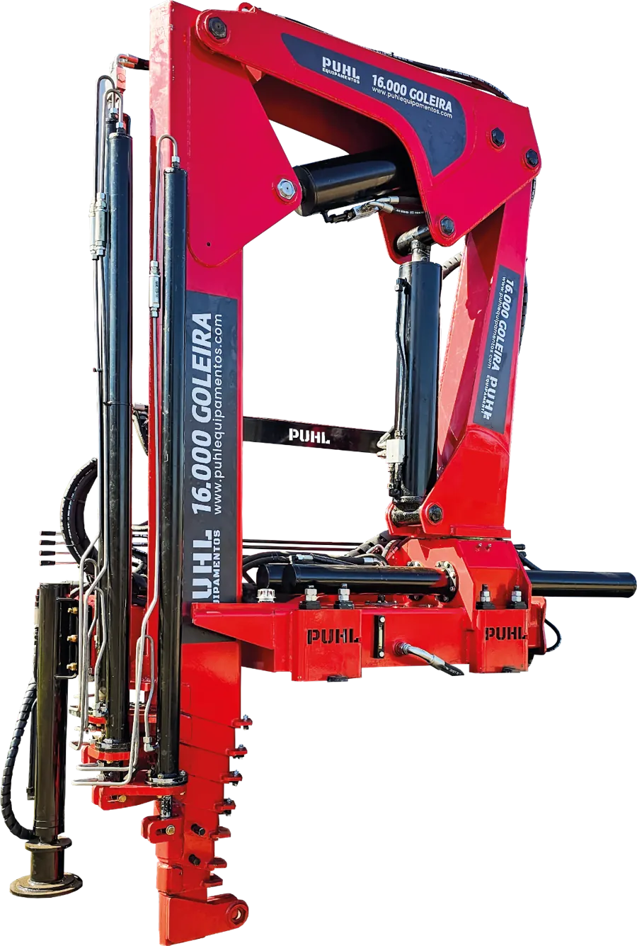 Guindaste veicular articulado PUHL Trave 16.000, configuração 4H3M