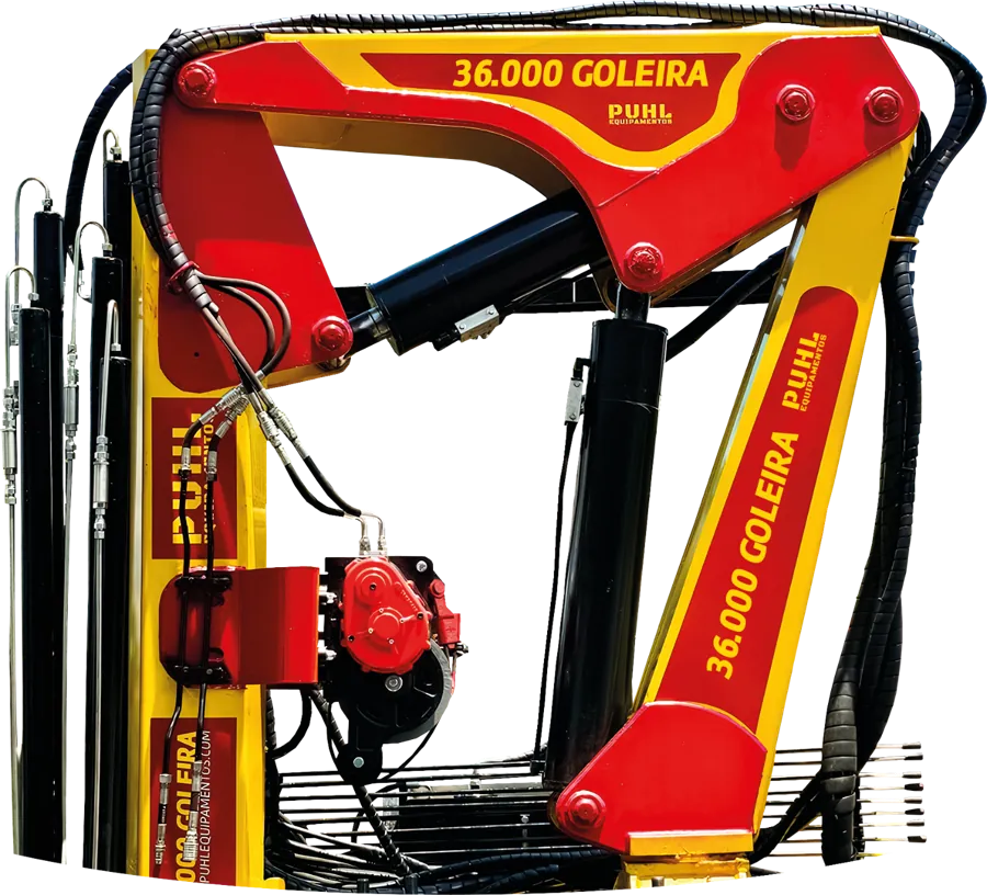 Guindaste veicular articulado PUHL Trave 36.000, configuração 5H3M